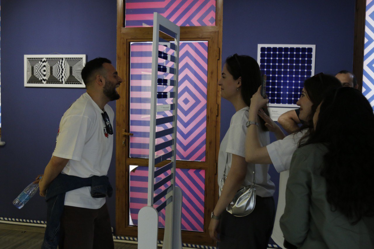 Visitors exploring illusions